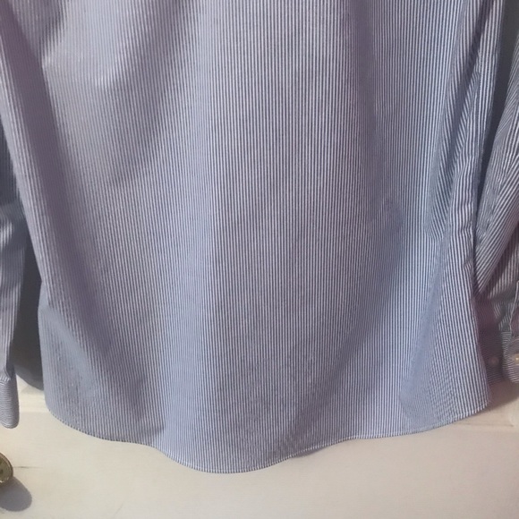 Goodfellow & Co. Blue & White Striped Button Down Shirt Mens Medium M 15 to 15.5 - Picture 11 of 12